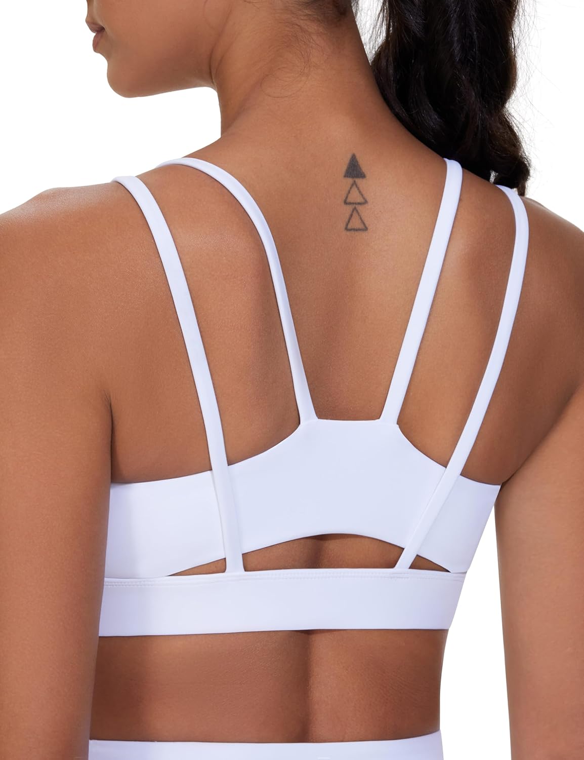 The Gym People Women's Sports Bra - Supportive Double Spaghetti Strap Design with Padding