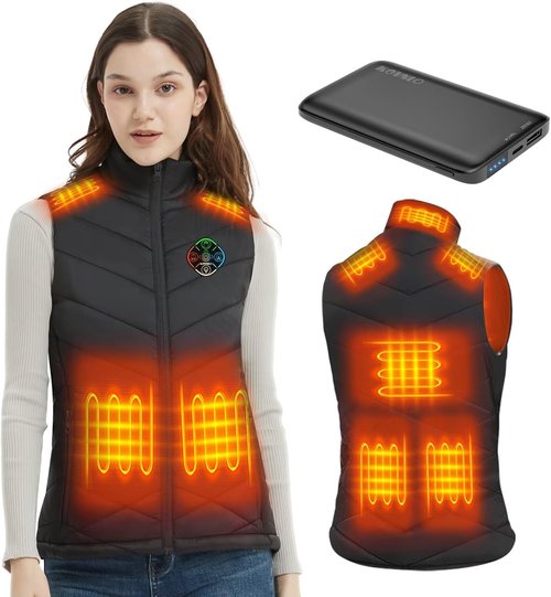 KOVNLO Heated Vest for Women - Smart Electric Jacket with Battery Pack & Light-Out Design