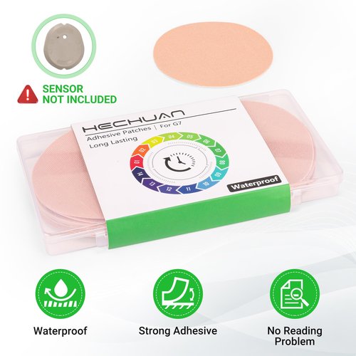 G7 Over Patches Waterproof - 36 Pack Adhesive Patches for G7＆Stelo- Sensor Cover for Continuous Glucose Monitor,Without Hole On the Center-HECHUAN