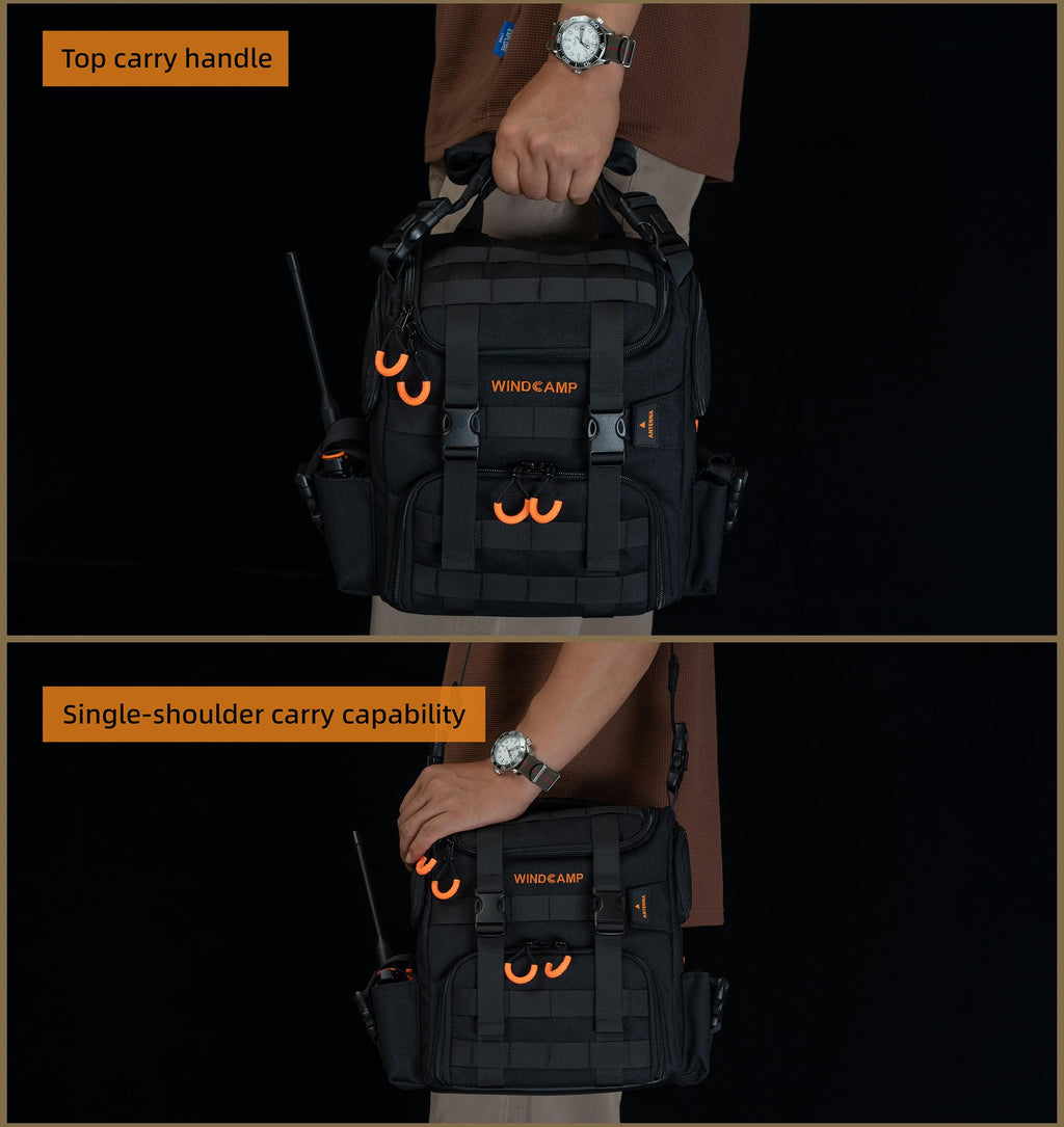 PQIQP WINDCAMP 705 Radio Handbag for ICOM IC-705 FTX-1F Field Pack Compatible with LC-192 GO box Carry Bag Shoulder Bag