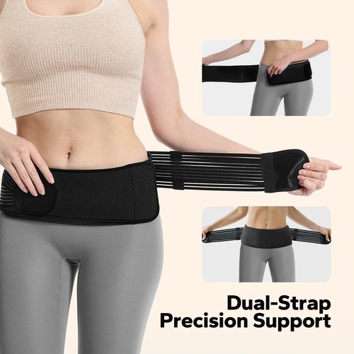 BraceBull Back Brace for Lower Back Pain Women, Si Joint Belt for Women & Men, Adjustable and Breathable Sacroiliac Hip Belt for Sciatica, Pelvic, Si Joint and Lower Backache, Medium
