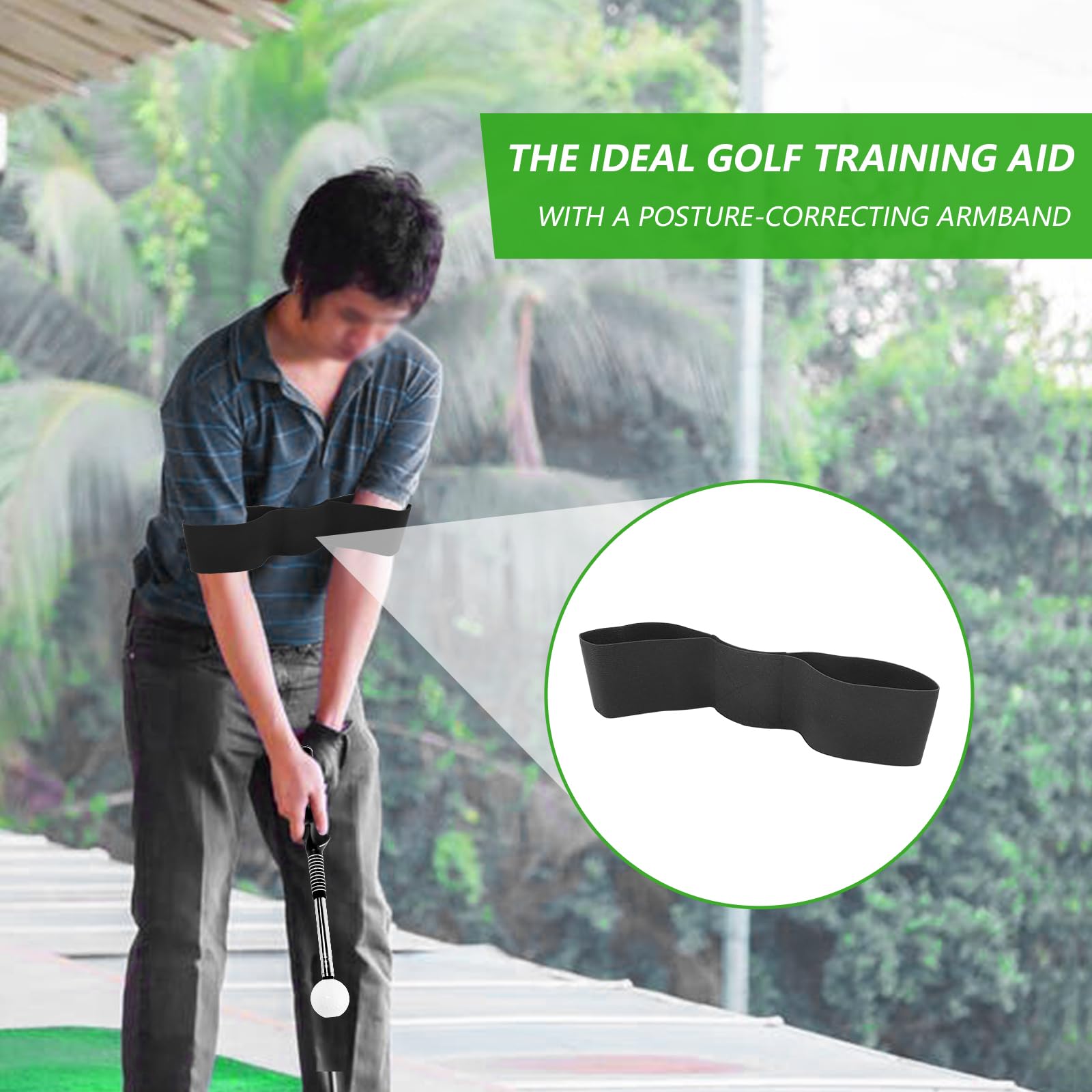 Retractable Golf Swing Training Aid, Golf Grip Trainer & Golf Swing Trainer for Warm-up, Right-Handed Golf Club for Indoor Practice, Golf Accessories - Strength & Tempo Training for Chipping Hitting