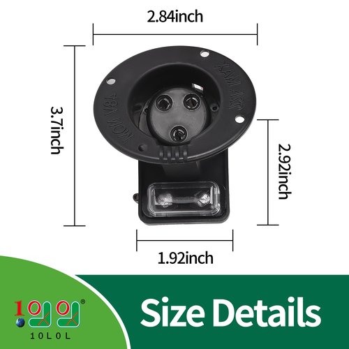 10L0L Golf Cart Charger Receptacle & Fuse Assembly 48V for Club Car DS, Replace OEM 101802101, 1017968-01, 1018949-01, Golf Cart Club Car DS Charger Port