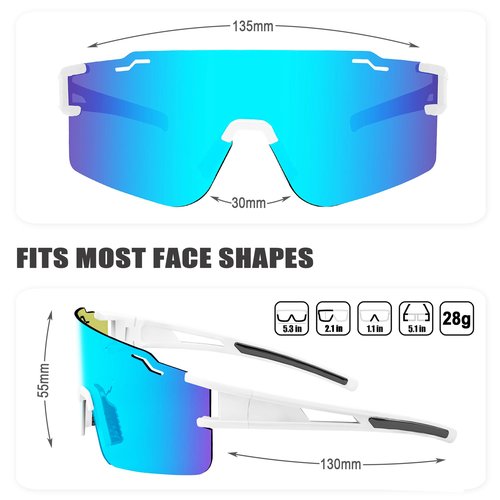 PITFEROCE Sports Polarized Sunglasses Men Women UV400 Protection Baseball Glasses Running Sunglasses for Cycling Softball
