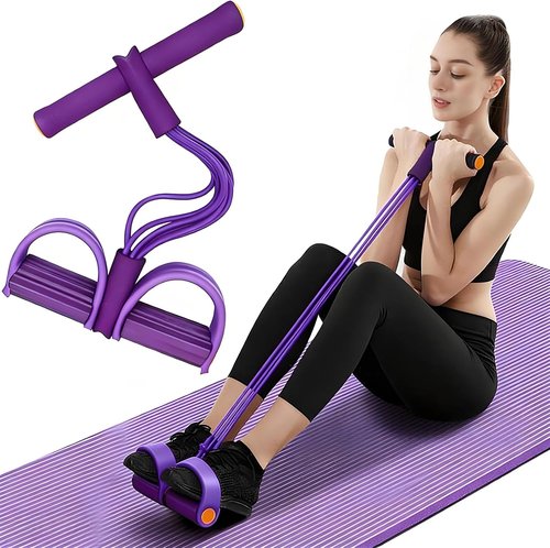 Multifunction Tension Rope - 6-Tube Elastic Yoga Resistance Band for Full-Body Stretching & Slimming
