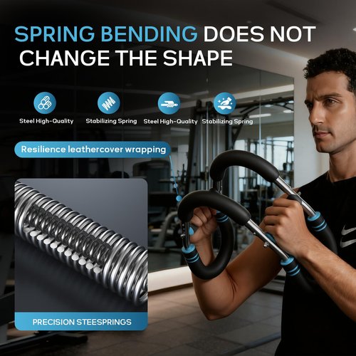 EINOJEOY Twister arm Trainer, Adjustable Resistance Chest Workout Equipment,Forearm Power Exercise bar, pectoralis spinalis Device, Portable Detachable Design(60-90lbs)