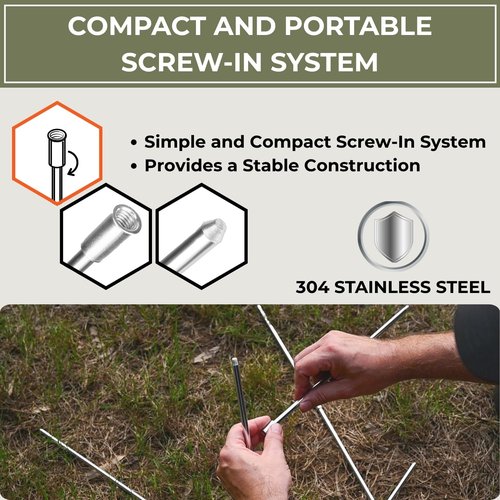 Tactiko Survival 33" Camping Tripod for Cooking - Stainless Steel Folding Stand, Adjustable Chain – Compact, Lightweight Outdoor Gear for Hanging Kettles, Pots & Percolators