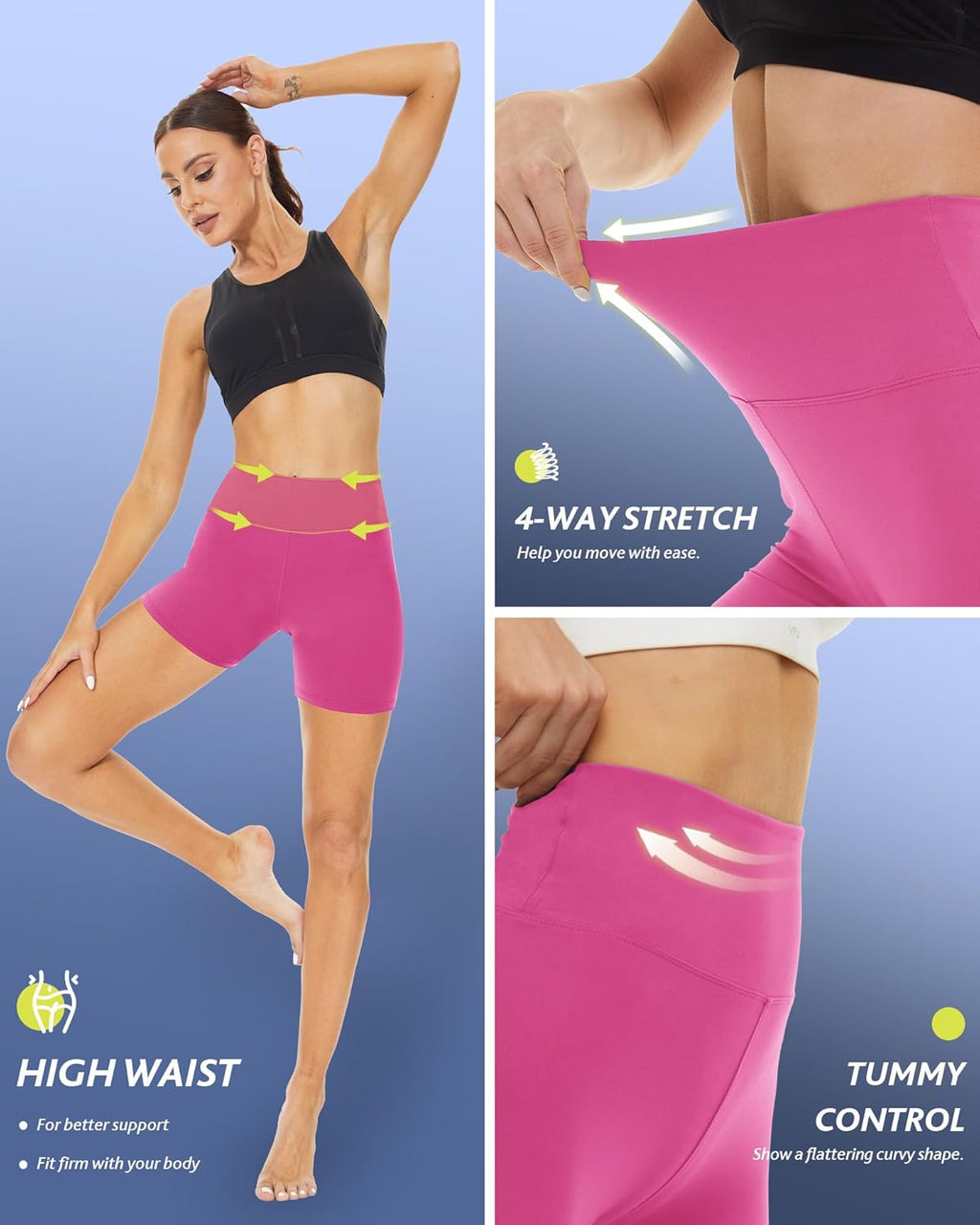 CAMPSNAIL Biker Shorts for Women - High Waisted Tummy Control Spandex | Available in 3"/5"/8" Sizes