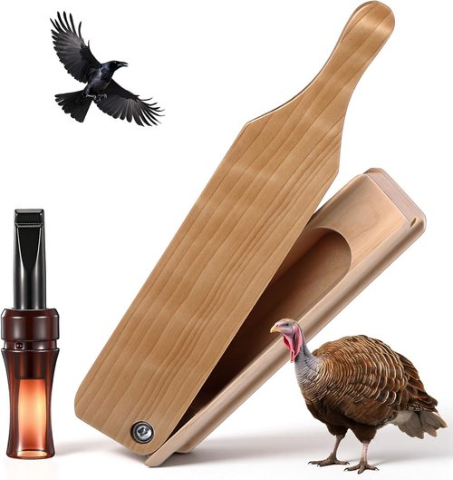 Lewtemi Turkey Crow Call Box Set - Realistic Hen Call & Portable Crow Whistle for Hunting