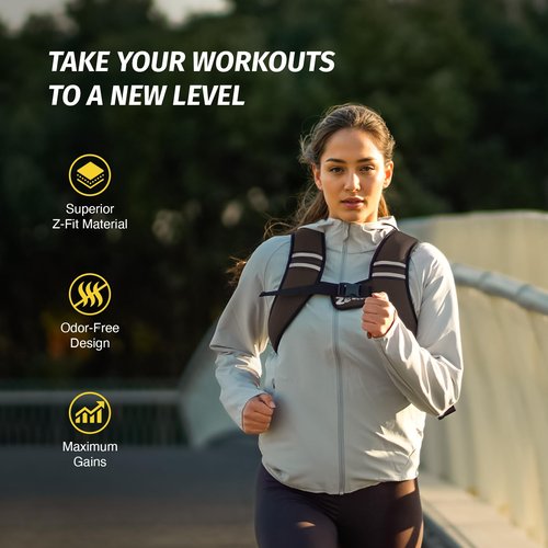 ZELUS Weighted Vest, Washable Z-Fit Soft Iron Weighted Vest for Women and Men, 5/10/15 lb Weight Vest with Reflective Strips & Adjustable Straps, Ultra Thin Weight Vest for Gym Strength Training, (5lb) Brown