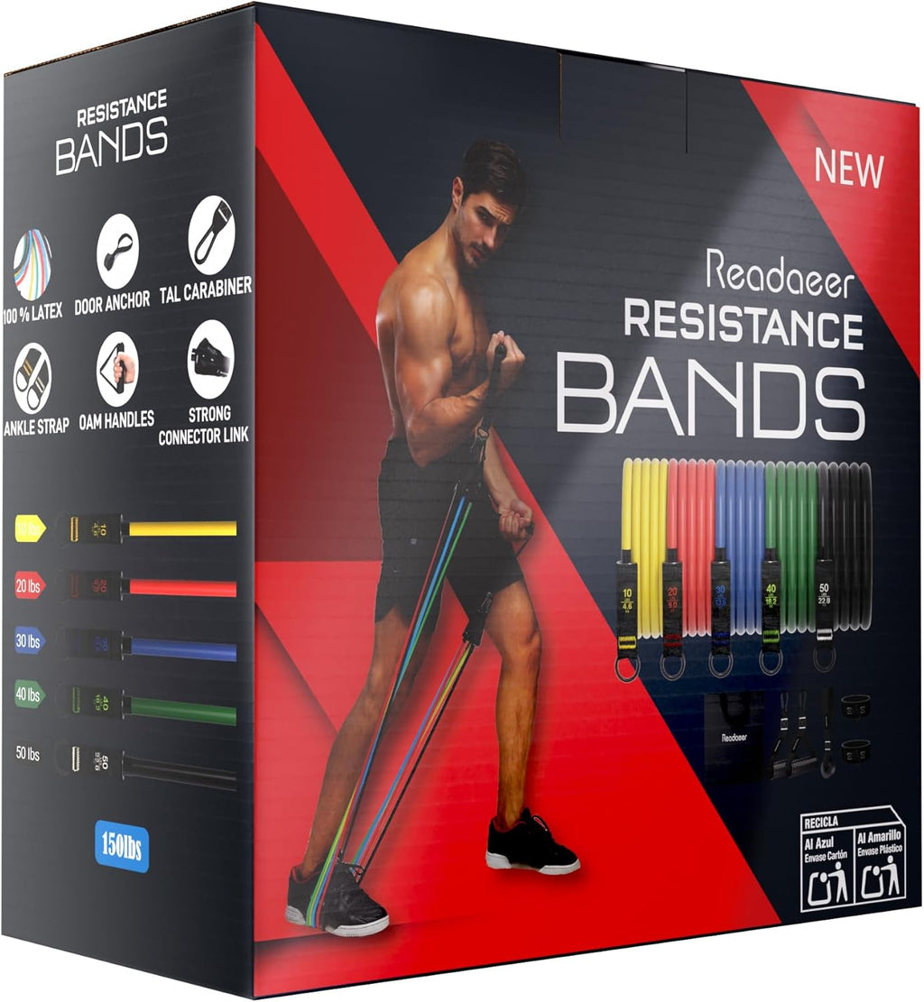 Readaeer Resistance Bands - Versatile Exercise Bands with Handles for Home Gym & Outdoor Workouts