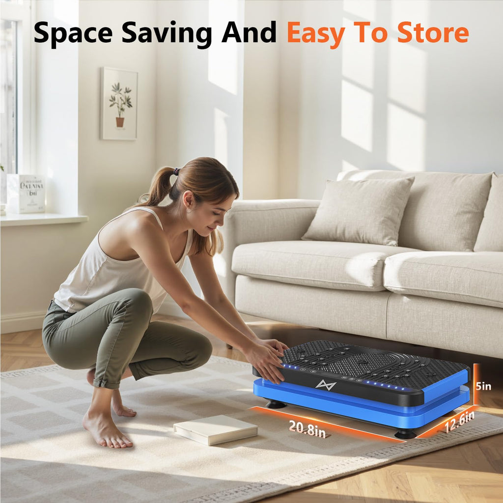 AXV Vibration Plate Fitness Platform Exercise Machine Vibrating Lymphatic Drainage Shaking Full Body Shaker Workout Vibrate Stand Shake Board Sport Gym for Weight Loss Fat Burner for Women Men