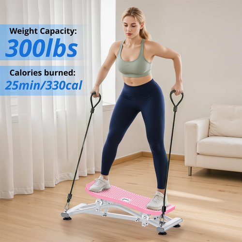 Pilates Balance Board with Resistance Bands, Versatile Rocking Stepper, Ski Machine & Wobble Board Featuring LCD Monitor, 330 lbs High-Capacity Balance Pad for Core, Leg, Waist, Ab Exercise