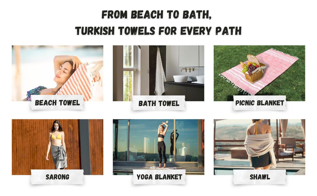 Bazaar Anatolia Turkish Beach Towel 100% Cotton Bath Towels Oversized Quick Dry Farmhouse Decor Sheets Bathroom Towels Sand Free Camping Blanket 71x39 inches - Ethnic Green