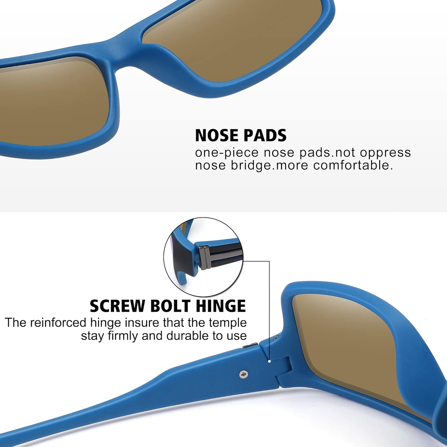 STORYCOAST Polarized Sports Sunglasses - Unbreakable Frame for Cycling, Fishing & Driving
