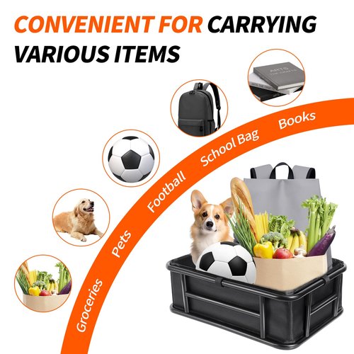 Dirza Bike Basket Liner with Waterproof Bike Basket Cover and Bike Cargo Net, Heavy Duty Thickened Rear Bicycle Basket Liner Accessory Fits Rear Bike Black