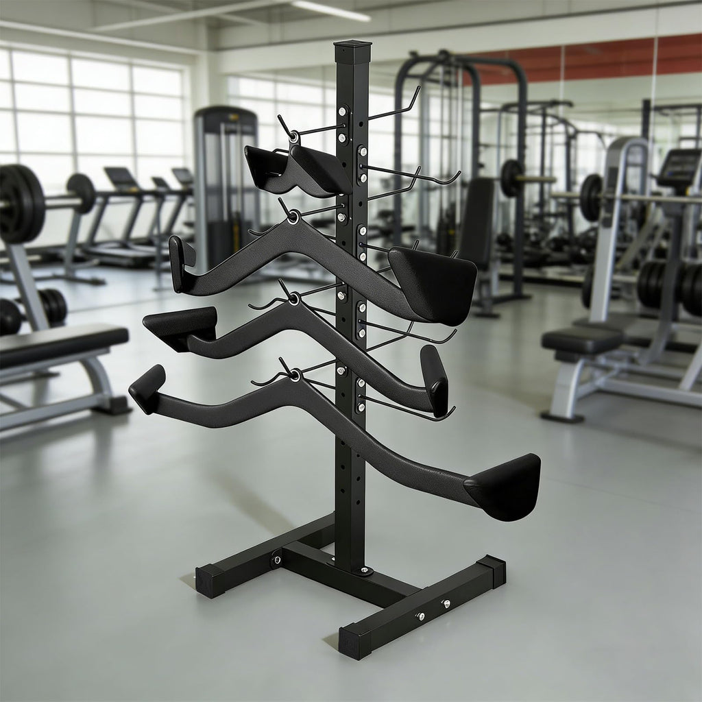 Frienda Steel Lat Bar Organizer, Home Gym Accessories, Lat Pulldown Attachments Cable Attachment Storage Rack Cable Attachments for Gym Rack Storage Heavy Duty Steel Organizer Home Use
