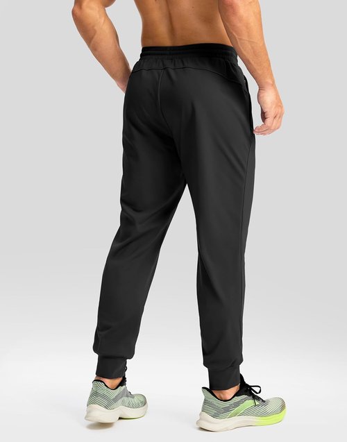 G Gradual Men's Fleece Joggers - Water Resistant Athletic Pants with Zipper Pockets | Winter Warm Workout Gear