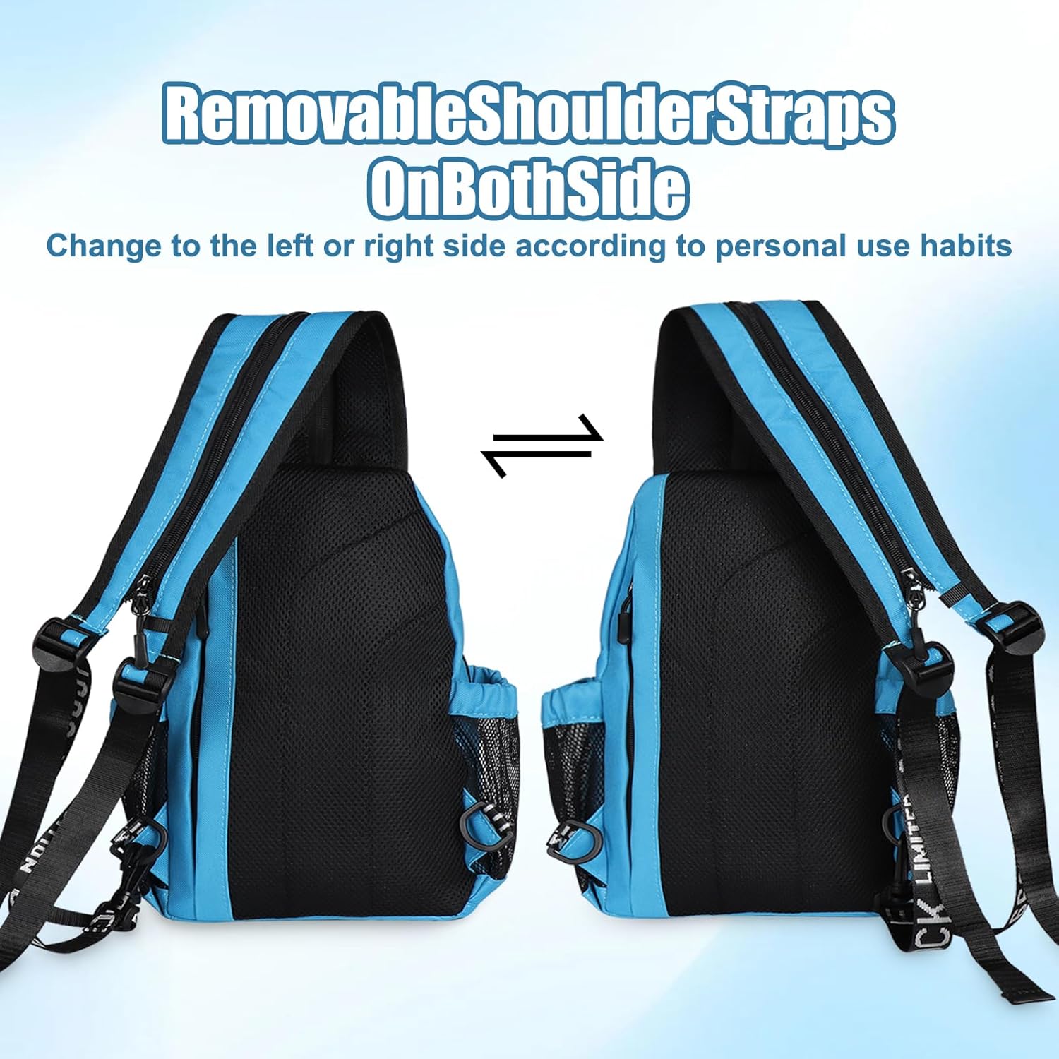 Skiennix Crossbody Backpack - Convertible Sling Bag for Men & Women | Adjustable Strap, 13-Inch, Blue