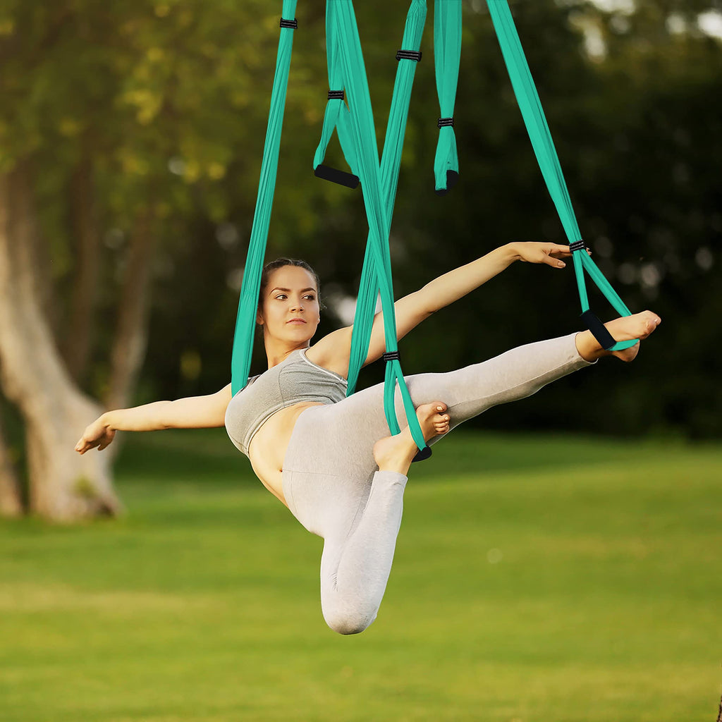 YOGA SWING PRO Premium Aerial Hammock Anti gravity Yoga Swing Kit - Acrobat Flying Sling Set for Indoor and Outdoor Inversion Therapy