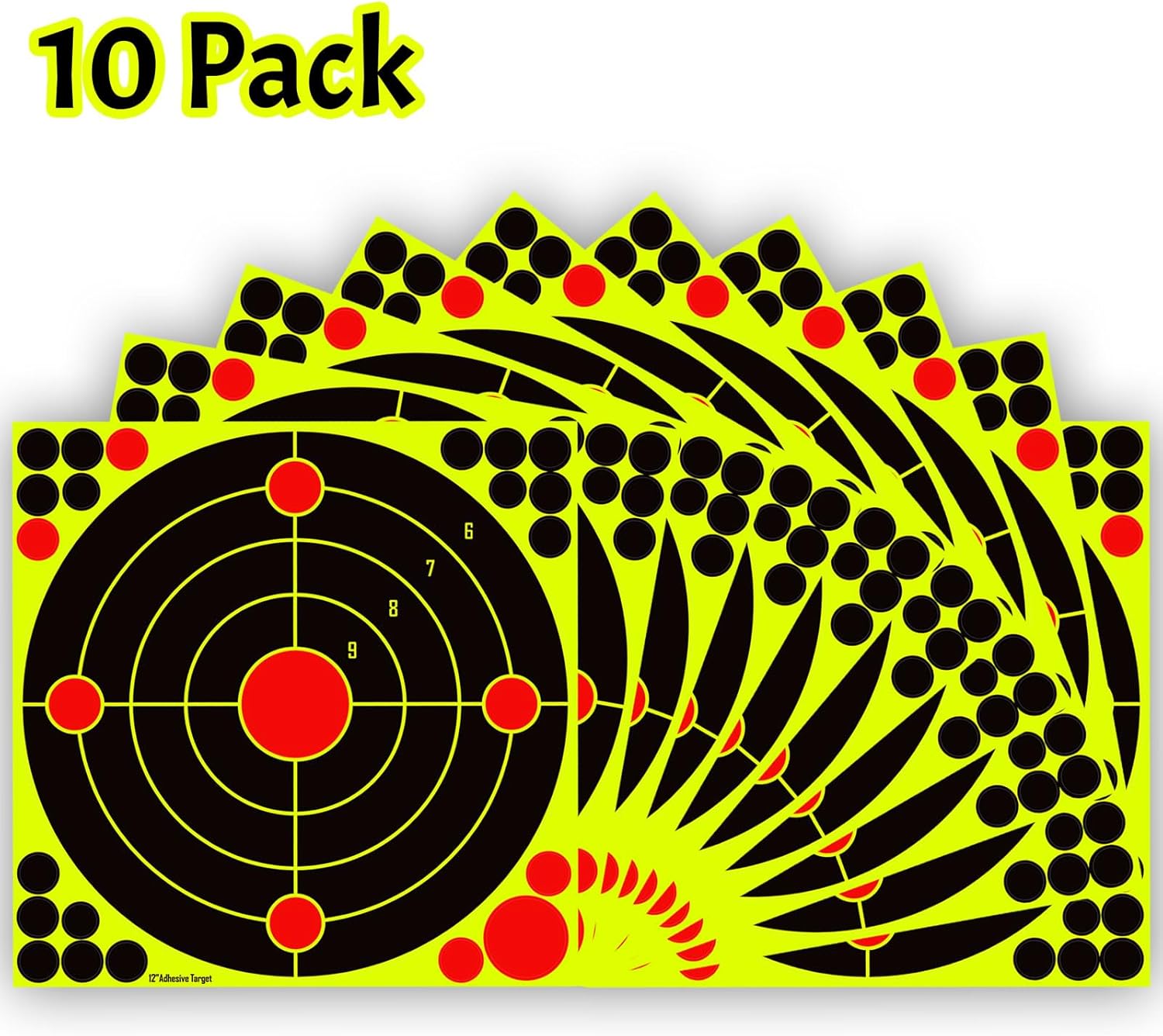 Skiennix Splatter Adhesive Shooting Targets - Reactive Yellow Effect | 12x12 Inch, 10/25/50 Pack