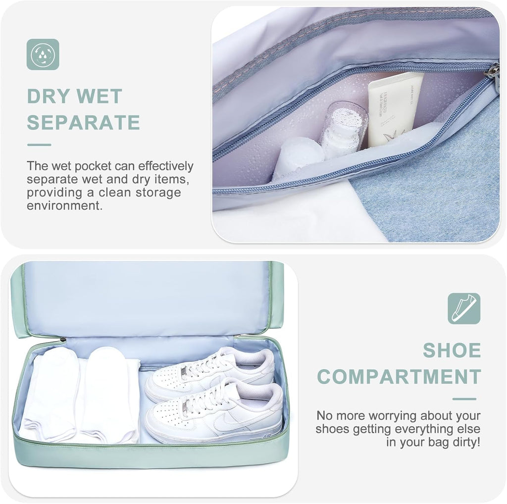 Skiennix Small Gym Bag - Women's Travel Duffle with Shoe Compartment | Perfect for Weekender Trips