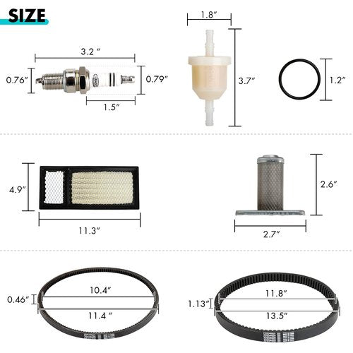 10L0L Golf Cart EZGO Tune Up Kit with Drive Belt & Starter Gen.Belt for EZGO TXT Medalist 1994-2005 with 295/350cc 4 Cycle Robins Motor