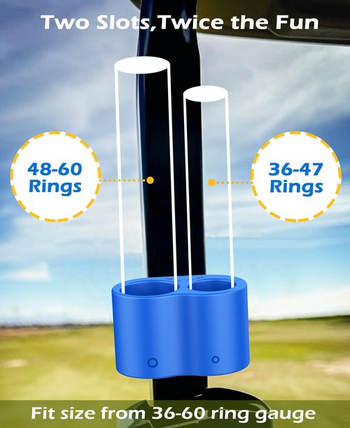 vigoregal Magnetic Item Holder for Golf Cart Premium Silicone, Dual-Slot Design with 4 Heavy-Duty Magnets, One-Hand Operation, Universal Fit for 36-60 Ring Gauge Items – Lies Flat or Sticks Securely