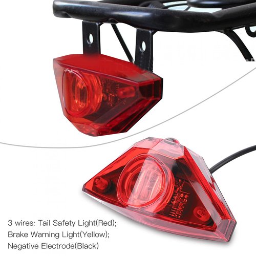 Kuuleyn 6-80v Universal Electric Bike Rear Tail Safety Light,Bike Tail Light,Scooter Lights Scooter Warning Brake Plastic Lamp for Night Riding Cycling Diy Accessory