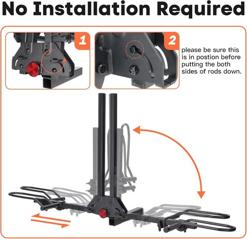 CRAVOT MagRack F2 200 lbs Capacity Electric Bike Rack, No Installation Bike Carrier for 2 Bike, Folding Bike Racks for Tow Hitch 2'' Receiver Cars Trucks SUVs Minivans RV, Trailer
