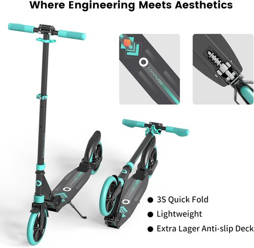 Kick Scooter for Kids & Adults - CPSC Certified Foldable Lightweight Design | 8-Inch Wheels, 240 LBS Max Load