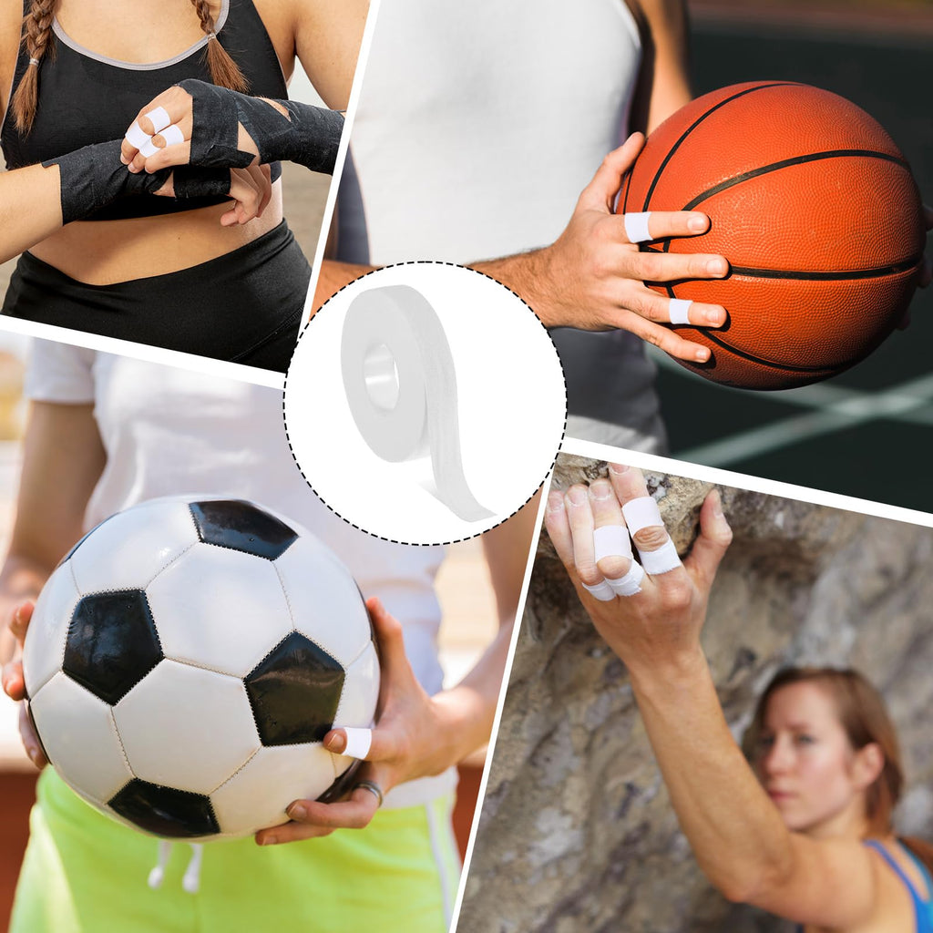 2 Rolls White Athletic Tape, Sport Finger Tape, Extra Strong Climbing Tapes 0.5-Inch X 32.8 Feet for Fingers Hands Toes Rock Climbing Volleyball Football