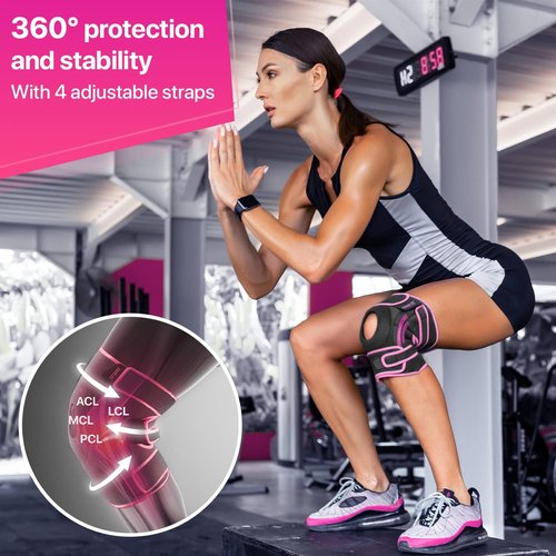 Dr. Brace Elite Knee Brace - Maximum Support with Side Stabilizers & Gel Pads | Medium Size for Men & Women