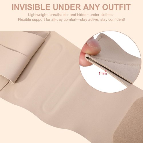 RANDY SUN Ultra Thin Back Braces for Women, Adjustable Lower Back Waist Support Wrap Under Clothes Compression Lower Lumbar Support Belt Breathable Brace, Medium