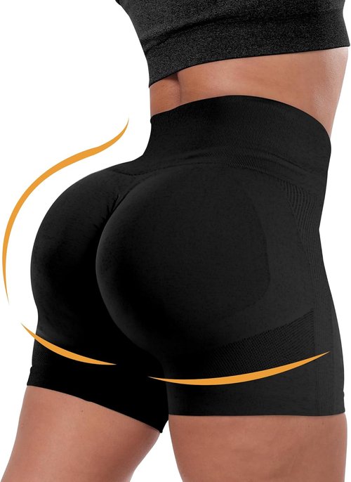 CHRLEISURE Women's Workout Gym Shorts - High Waisted, Butt Lifting, Seamless | 4 Pack Set