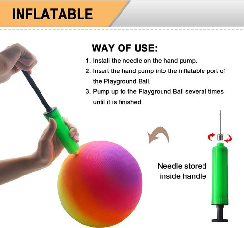 Four Square Balls | 8.5 Inch Playground Ball for Kids - Perfect for Dodgeball, Kickball & Handball Games