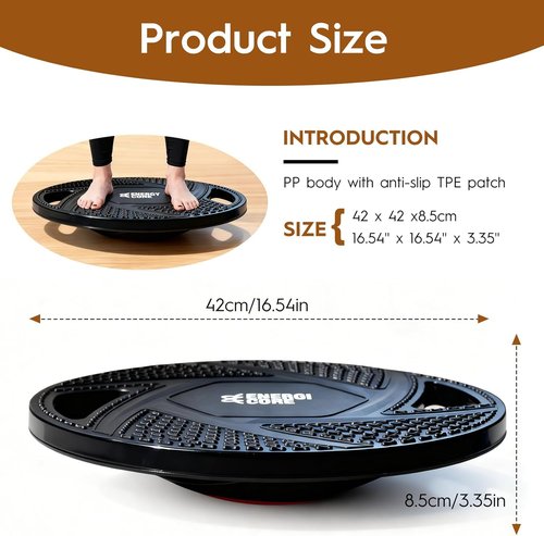 Energi Core Balance Board - Anti-Slip Surface for Standing Desk & Core Workout | Black & Green