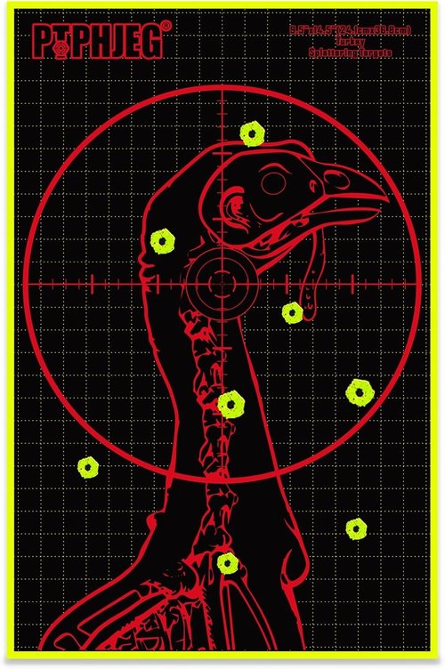 Fluorescent Splatter Turkey Targets - Highly Visible Shotgun Practice Stickers | 9.5x14.5 Inches (10/25/50 Pcs)