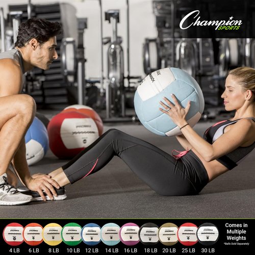 Champion Sports RPX6 Rhino Promax Slam Balls, 6 lb, Soft Shell with Non-Slip Grip, Medicine Wall Exercise Ball for Weightlifting, Plyometrics, Cross Training, & Home Gym Fitness
