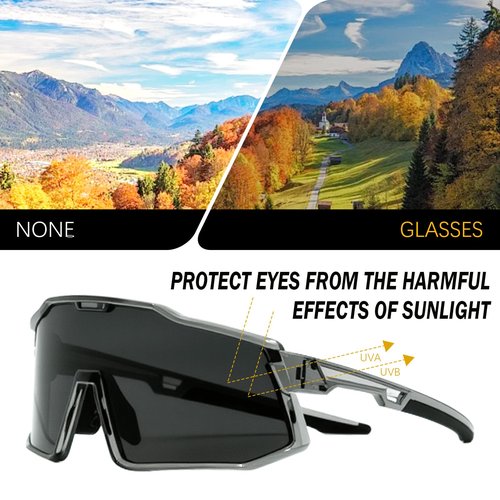 ActHose Polarized Sports Sunglasses for Men Women, UV Protection Lightweight Goggles for Driving Fishing Cycling Running