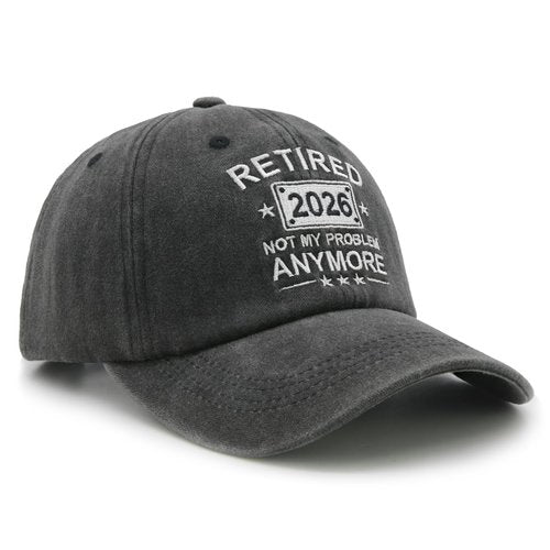 HAFOUXIGM Retirement Gifts for Men Women 2026, Funny Retired Hat Not My Problem Anymore Baseball Cap Black