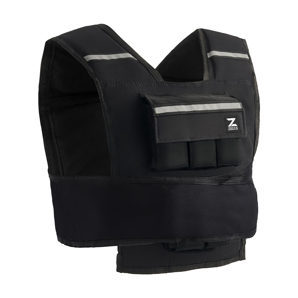 ZELUS 23lb Weighted Vest with Adjustable Weights for Exercise, Weight Vest for Men, Workout Vest for Home Workouts Cardio Strength Training Weight Loss (23lb-Iron Bar)