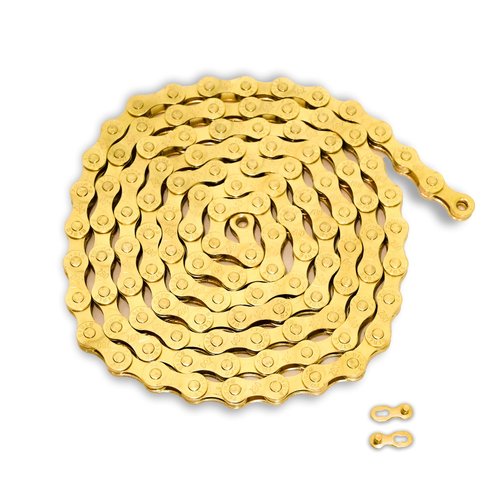 Tailcle 6/7/8 Speed Gold Bike Chain, Bicycle Chain Bike Parts Chain Replacement for Road Mountain Racing Cycling E-Bike MTB BMX (Gold 6/7/8 Speed)