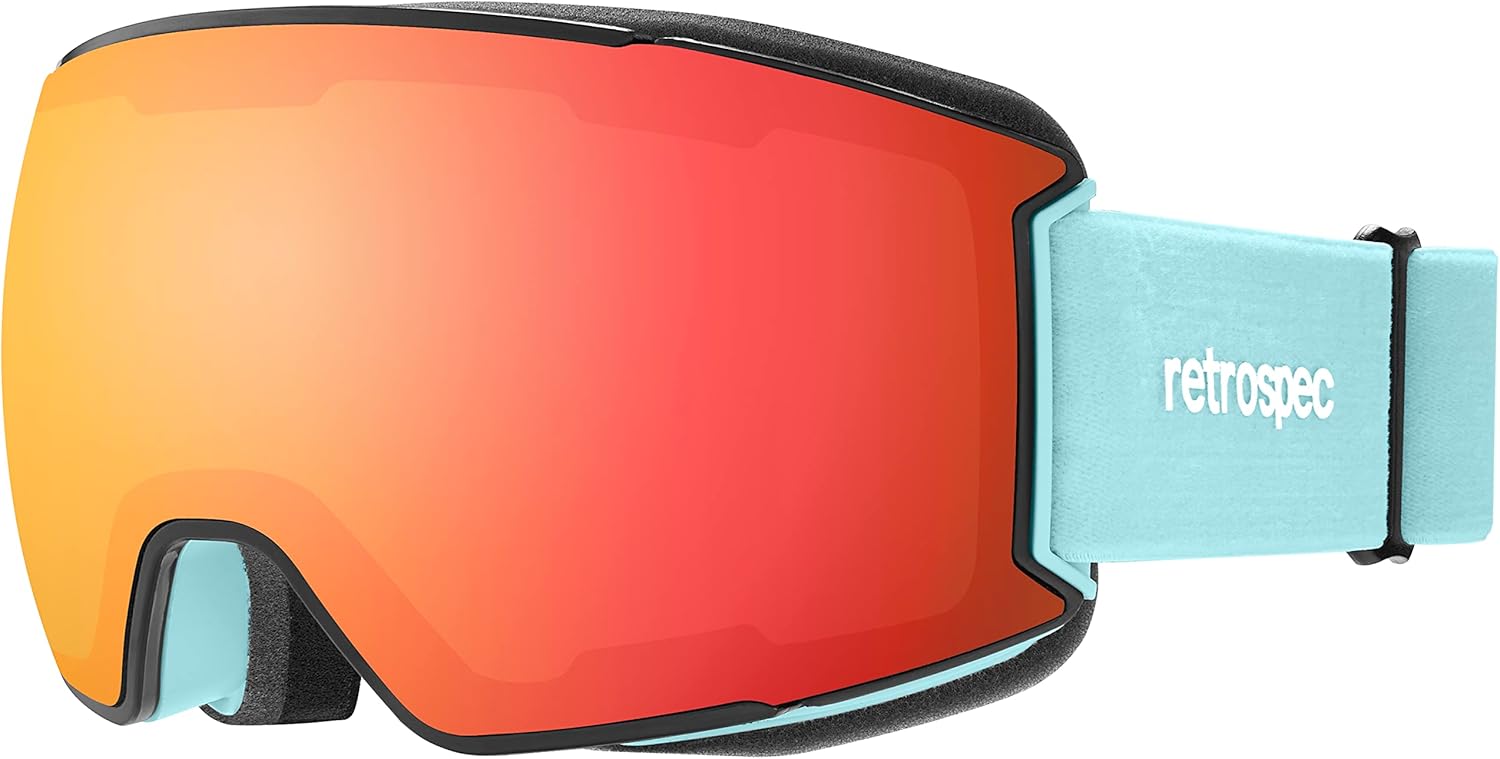 Retrospec Zenith Ski Goggles - 100% UV Protection & Anti-Fog Design for All Ages | Unisex Snowboard Goggles
