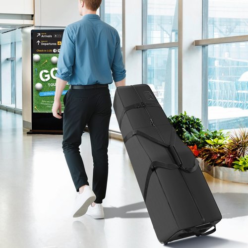 RIOROO Golf Travel Bags for Airlines with Wheels, Soft-Sided 900D Oxford Cover, Padded Club Protection, Universal Fit Golf Gifts for Men and Women