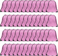 GoodtoU Drawstring Backpacks - Bulk Nylon Cinch Sacks for Sports & Travel | Pink, 48 Pcs