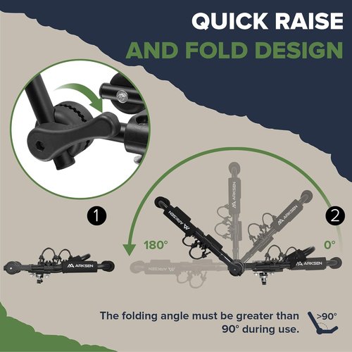 ARKSEN Universal Folding Kayak Roof Rack - Heavy Duty Adjustable J-Bar Carrier for Cars & SUVs