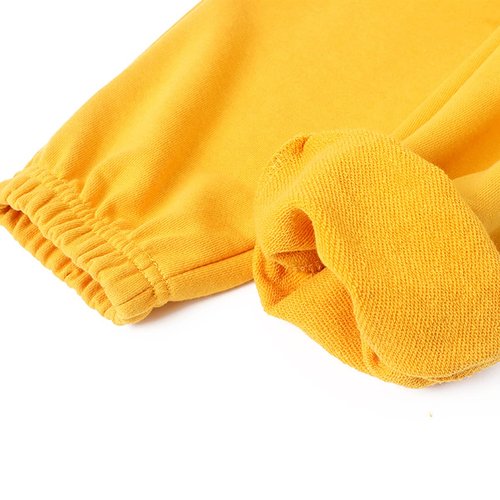 GLEAMING GRAIN Kids Unisex Cotton Sweatpants Drawstring Plain Jogger Pants for Boys or Girls Age 5-12 Years Yellow