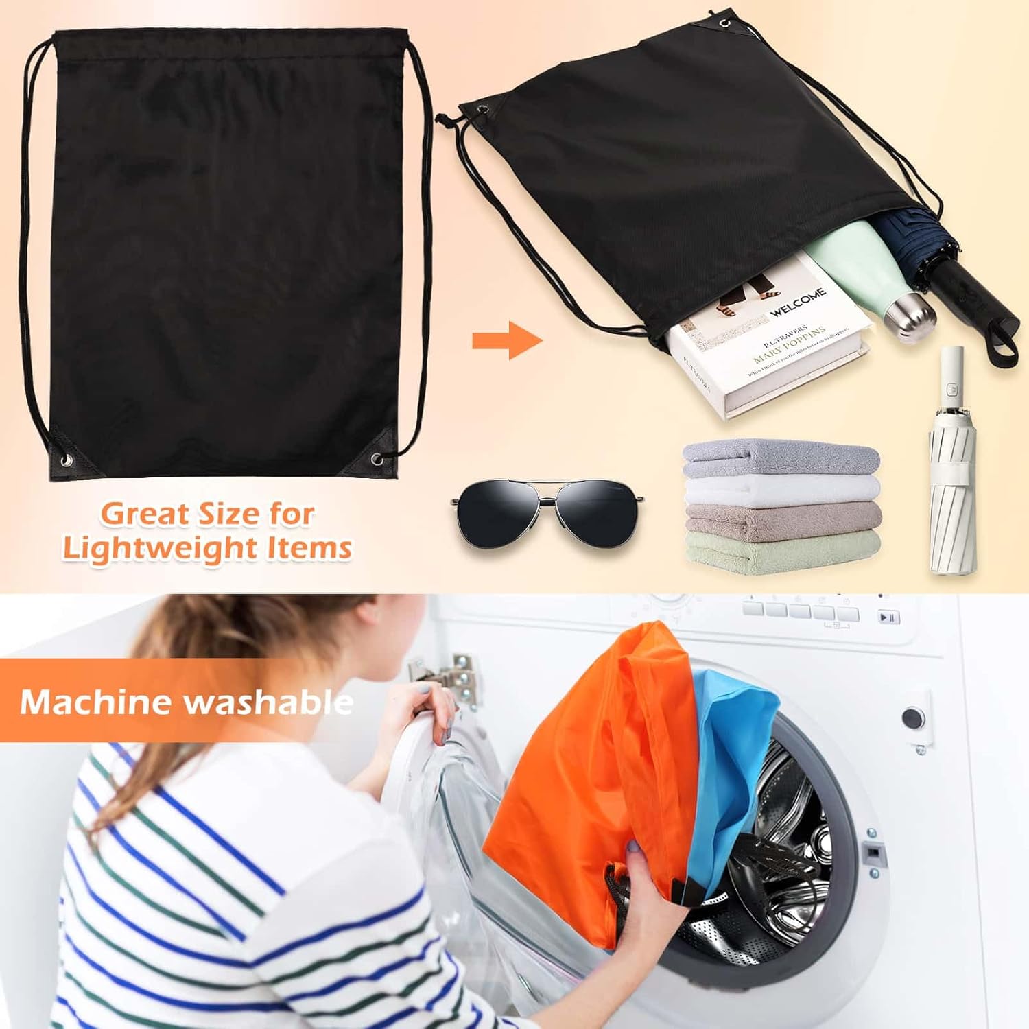 PAXCOO Drawstring Backpack Set - 30 Nylon Cinch Sacks in 10 Vibrant Colors for Sports & Events