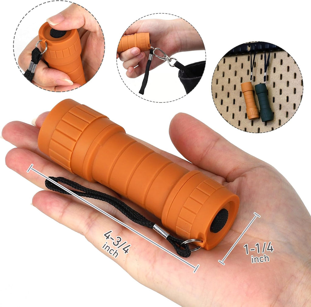 Skiennix 6-Pack Mini Flashlights - Super Bright 100 Lumen LED with 18 AAA Batteries Included | Perfect for Camping & Emergencies